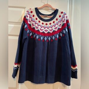 Ladies sweater with design arou d neck